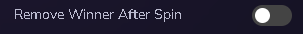 Remove winner after spin setting